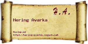 Hering Avarka névjegykártya